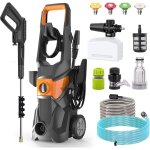 Nettoyeur haute pression professionnel, 200 bars, 3000 w, nettoyeur de fa�ades avec tuyau de 10 m, nettoyage ...