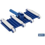 Nettoyeur de piscine flexible � 8 roues 33x18cm avec poign�e �28mm et raccord �38mm pour aspirateur