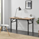 [neu. haus] - table pliante de salle � manger 120 x 60 cm � hauteur r�glable pour 4 personnes h�tre noir ...