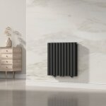 [neu. haus] - radiateur  panneaux double nore 800 w acier 60 x 60 cm noir