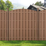Neu. holz - 5 pices de clture barrire brise vue brise vent bois composite wpc demi - cercle arrondi ...