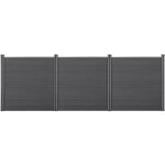 Neu. holz - clture brise vue getafe bois composite gris 183 x 531 cm [ ]