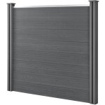 Neu. holz - clture de jardin brise - vue avec 2 poteaux planches bois composite wpc 165x162cm gris [ ...