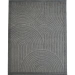 Tapis shaggy arc en ciel en relief gris 120x170 cm ? mat�riau polypropyl�ne ? r�sistant � l'humidit� ...