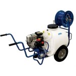Chariot de pulvrisation 120l avec groupe motopompe annovi moteur 4 temps r80v