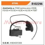 Stihl bobine d'allumage pour dbroussailleuse fs90 jusqu' 2008 fs100 r102296