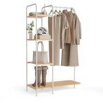 Porte - manteau en forme d'�ne blanc newlux jusqu'� 35 kg avec porte - chaussures, robuste, 4 �tag�res ...