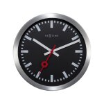 Nextime - horloge murale ne - 3998stzw 'station' �19 cm, aluminium bross� noir