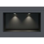 Niche murale douche acier inox + 2 spots led, �tag�re rangement douche salle de bain encastrable - 20x60x10cm ...