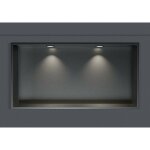Niche murale douche acier inox + 2 spots led, �tag�re rangement douche salle de bain encastrable - 30x60x10cm ...