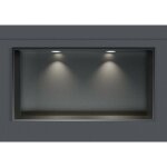 Niche murale douche acier inox + 2 spots led, �tag�re rangement douche salle de bain encastrable - 30x60x10cm ...