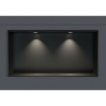 Niche murale douche acier inox + 2 spots led, �tag�re rangement douche salle de bain encastrable - 30x60x10cm ...