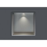 Niche murale douche acier inox + spot led, �tag�re rangement douche salle de bain encastrable - 20x30x10cm ...