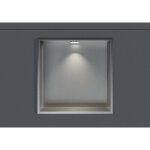 Niche murale douche acier inox + spot led, �tag�re rangement douche salle de bain encastrable - 30x30x10cm ...