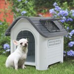 [en. casa] - niche pour chien bello 87 x 72 x 75 cm blanc gris