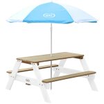Axi nick table pique nique avec parasol marron & blanc 95 x 97 x 48 cm - table de pique nique enfant ...
