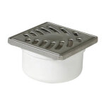 Nicoll - siphonnette �40 / 50 grille / cadre inox 10x10