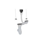 Vidage complet plastique nicoll c5911 pour éviers inox 2 cuves perçage 50mm Vidage complet plastique nicoll c5911 pour éviers inox 2 cuves perçage 50mm