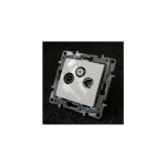 Prise tv / fm / sat toile blinde encastr blanc avec support (sans plaque) srie niloe