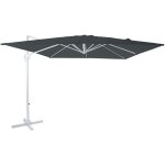 Nima parasol dport blanc / gris - parasol dport rectangulaire 300x300 cm - parasol pied dport, ...