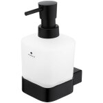 Nimco - kibo - distributeur de savon avec support, verre d�poli / noir mat ki - 14031c - t - 90