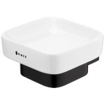 Nimco - kibo - porte - savon avec support, c�ramique blanche / noir mat ki - 14059k - 90