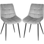 Nine esszimmerstuhl aus samt mit quadratischer r�ckenlehne und metallbeinen ? 2er - set. perfekt f�r ...
