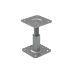 Embase pied de poteau carr�e r�glable - platine 100x100 mm - ht 100 � 150 mm - acier galvanis� � chaud ...