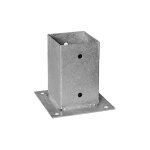 Pied de poteau carr zing  visser - 91 x 150 x 2 mm