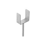 Pied de poteau lourd en u zingu  ancrer - 121 x 120 x 4 mm
