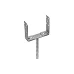 Fixtout - pied de poteau en u rglable de 96  200 mm galvanis  ancrer - 96 - 200 mm