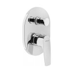 Mitigeur de douche encastr� monocommande 170 mm � deux voies en laiton chrom� nobili