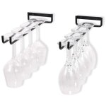 Noir - 2 porte - verres en fer pour pr�sentation murale des verres porte - verres � vin pour armoires ...