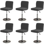 Noir - bar stool lot de 6 housses de chaise extensibles amovibles avec housse de dossier pour chaise ...