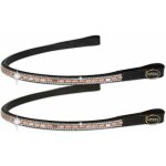 Pour en savoir plus :, noir: bridon en cuir anglais avec trois ranges de strass pche sur le devant