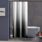 Noir dgrad rideau de douche anti moisissure tissu lavable en machine petit rideaux douche pour camping ...