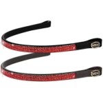 Pour en savoir plus :, noir: faade en cuir de bridon orne de strass rouges