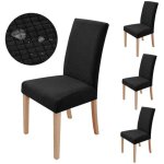 (noir) housse de chaise extensible 6 pièces, housse de protection de chaise de salle à manger, lavable ... (noir) housse de chaise extensible 6 pièces, housse de protection de chaise de salle à manger, lavable ...