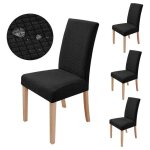 (noir) housse de chaise extensible 6 pièces, housse de protection de chaise de salle à manger, lavable ... (noir) housse de chaise extensible 6 pièces, housse de protection de chaise de salle à manger, lavable ...