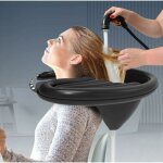 Noir plateau portable lavabo portable, bac a shampooing domicile, bac pour laver les cheveux, bassin ...