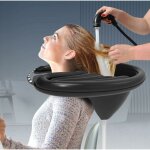 Noir plateau portable lavabo portable, bac a shampooing domicile, bac pour laver les cheveux, bassin ...
