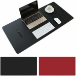 Noir + rouge tapis de souris bureau, 800 x 400x2mm ultra mince anti - drapant et tanche pu cuir tapis ...
