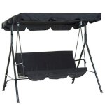 Noir toit de rechange pour balancelle de jardin 3 places, universel toile de rechange pour balancelle ...