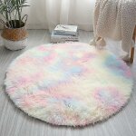 Nordic rainbow tapis en peluche teint en cravate rond doux moelleux rainbow rug Nordic rainbow tapis en peluche teint en cravate rond doux moelleux rainbow rug