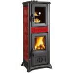 Poele a' bois la nordica extraflame four gemma avec four en majolique bordeaux 7, 2 kw 206 m chauffe' ...