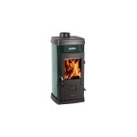 Poele a' bois la nordica extraflame super junior avec habillage en acier e'maille' vert 5 kw 143 m chauffable ...