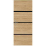 Nordlinger - kit r�novation porte d�cor ch�ne et profil�s noirs pr�encoll�