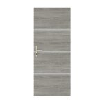 Kit rénovation porte chêne greige et profilés gris alu préencollé Kit rénovation porte chêne greige et profilés gris alu préencollé