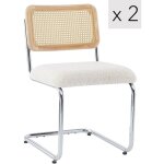 Nordlys ? lot de 2 chaises de salle � manger industrielles ? m�tal, cannage, rotin ? hauteur d'assise ...