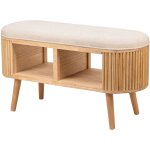 Nordlys - banc style boheme en bois et cannage